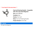 thumbnail image 2 of Front Left Steering Knuckle - Compatible with 1993 Jeep Grand Wagoneer, 2 of 2
