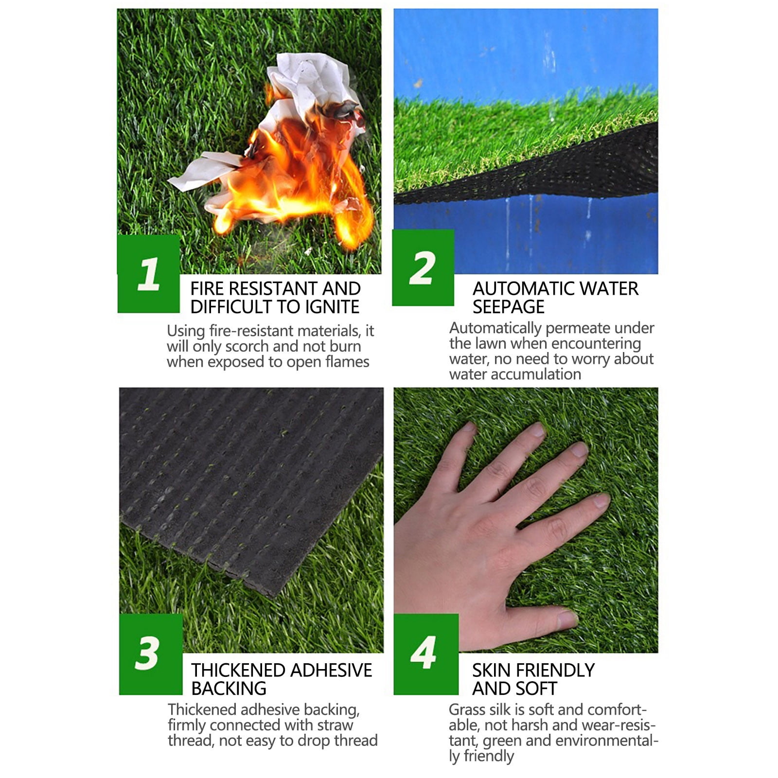 Cevemin Simulated, Encrypted Artificial ,carpet, Plastic Artificial, Kindergarten Balcony, Artificial Grass Runner Rug for Backyard, Patio, Garage