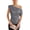 Gray, variant on One Shoulder Sequin Sparkly Tops for Women Ruched Asymmetrical Glitter Tops