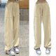 thumbnail image 5 of Pantalones de chándal casuales para mujer, cintura alta, elásticos, bolsillos laterales, cordón, pierna recta, pantalones para ir de compras, escuela, albaricoque S, 5 of 8
