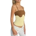 thumbnail image 4 of Franhais Women Summer Contrast Color Vest, Sleeveless Spaghetti Strap Square Collar Fit Tank Tops, 4 of 9