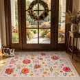 thumbnail image 2 of Bleum Cade 2x3 Small Area Rugs for Entryway, Boho Floral Washable Rug, Non Slip Door Mat Indoor Ourdoor, Soft Faux Wool Low-Pile Welcome Door Mat for Hallway Laundry, 2 of 10
