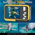 thumbnail image 5 of MARVUE Waterproof Camera 4K 56MP 11FT Underwater Camera Selfie Dual Screens 16X Digital Zoom Auto-Focus Waterproof Digital Camera for Snorkeling Yellow, 5 of 8