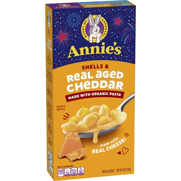 Annie's Shells and Real Aged Cheddar, Made with Organic Pasta and Real Cheese, 6 oz