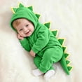 thumbnail image 2 of Baby Girls Long Sleeve Hooded Zip up Jumpsuit Dinosaur Costume Warm Infant Baby Clothes Halloween Cosplay Halloween Costumes Size 0-9 Months, 2 of 9