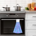 thumbnail image 5 of Haosy 2 Pack Kitchen Wash Cloths with Hanging Loops Absorbent Absorbent Quick Drying Hand Towels, Blue Pink Stripes with Flowers, 5 of 7