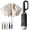 Black, variant on Reverse Automatic Folding Umbrella with Ring Buckle Handle, Reflective Safety Strip, Sturdy Windproof 10 Rib Compact Inverted Travel Umbrella