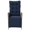 thumbnail image 2 of vidaXL Chaise de Jardin Inclinable avec Repose-Pieds en Rotin Gris, 2 of 5