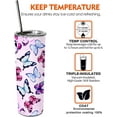 thumbnail image 6 of Butterfly Tumbler With Lid and Straw Stainless Steel 20oz Butterfly Skinny Tumbler Insulated Butterfly Stuff Water Bottle Cups Coffee Mug Travel Tumbler Gifts for Women, 6 of 6