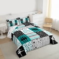 thumbnail image 3 of Homewish Eat Sleep Ballet Bedding Comforter Set for Kids, Chic Stripes Lines Twin Comforter Sets, Green Buffalo Patchwork Reversible Bedding Set, Breathable Home Decor, 2 Pieces, 3 of 8