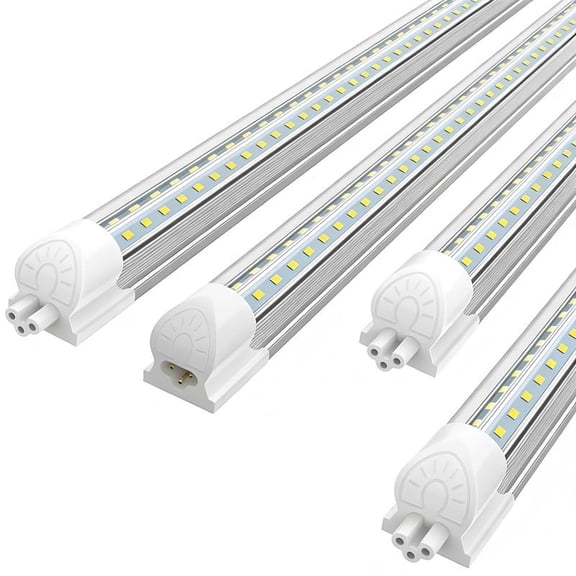JESLED 6FT T8 LED Shop Light Fixture 60W 8000LM 6000K Cool White V Shape Linkable Ceiling Lights, 4-Pack