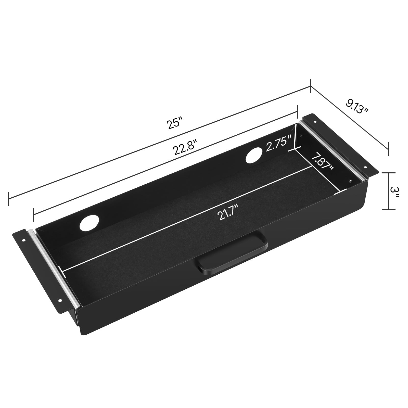 VEVOR 22 Inch Wide Under Desk Drawer Slide Out,Under Desk Mount Pull Out Drawer Attachment, Hidden Desk top Storage Organizer,Under Table Pencil Drawer for Office Home Sit Stand Workstation,25x9x3In