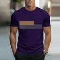 thumbnail image 2 of USNSM Men's Graphic Tee Crew Neck Short Sleeve Striped T Shirt Loose Breathable Comfortable Summer Casual Tops Purple XXXL, 2 of 5
