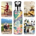 thumbnail image 7 of Yayeee 33oz Insulated Water Bottle Double Wall Stainless Steel with Flip Straw Lid, Yellow Floral Wave, 7 of 7