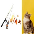 thumbnail image 6 of Interactive Cat Feather Toys, Retractable Cat Toy and 6PCS Squiggly Feathers Teaser Refills, Cat Toys for Indoor Cats Kitten Play Chase Exercise, 6 of 8