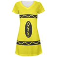 thumbnail image 1 of Costume de Craie de Cire Jaune Robe Juniors Col en V, 1 of 2