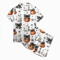 thumbnail image 5 of CAUYDY Girls Halloween Satin Pajamas Set Short Sleeve Sleepwear Button Down Loungewear 2 Piece Pjs Shorts Set,2-3 Y, 5 of 6