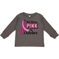 thumbnail image 3 of Inktastic Breast Cancer Awareness We Wear Pink in October Girls Long Sleeve Toddler T-Shirt, 3 of 5