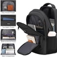 thumbnail image 2 of Mochila para portátil Kadilong para hombre negra de 15.6 pulgadas con puerto USB, 2 of 7