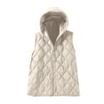 thumbnail image 5 of Autumn New Lightweight Warm Down Hooded Vest Women's Temperament Loose Sleeveless Jacket Fuzzy Vests Outdoor Sweaters for Women Womens Heated Vest with Battery Pack Long Sleeveless Cardigan Chambray, 5 of 5