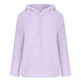 thumbnail image 5 of Mrat Women's Sweatshirt Fleece Hoodie Oversized Warm Pullover Fuzzy Pajama Tops Soft Loungewear S-20 Purple XL, 5 of 8