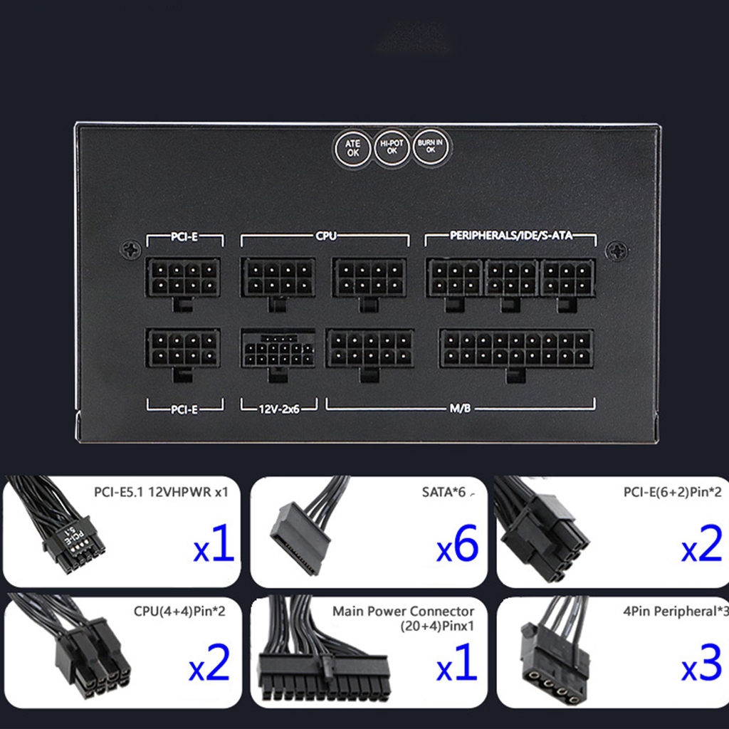 750W PC Power Supply Gaming Source Desktop Computer Power Supply 180-240V For Gaming Computer Servers Spare Part