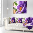thumbnail image 2 of Designart Blooming Crocus Flower - Floral Throw Pillow - 18x18, 2 of 4