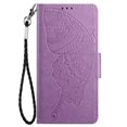 thumbnail image 2 of Wallet Case for Samsung Galaxy S23, Butterfly Embossed Pattern Luxury PU Leather Magnetic Flip Folio Cover with Card Slots Holder Kickstand Wrist Strap Soft Silicone Shockproof Case,Purple, 2 of 8