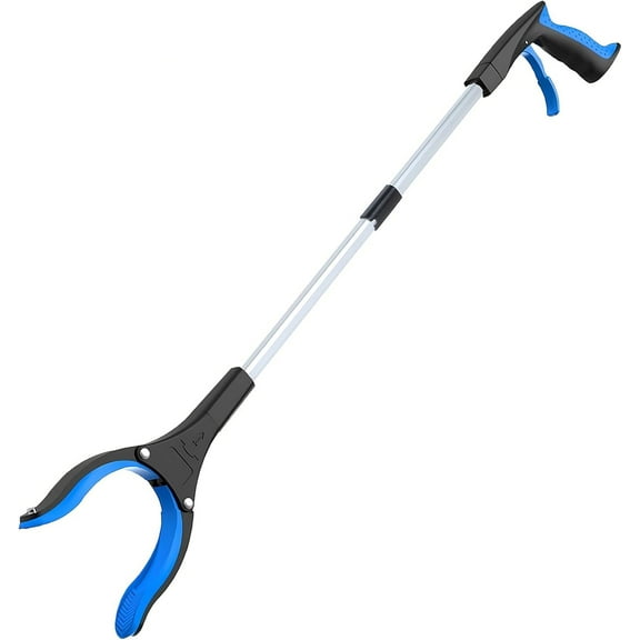 Grabber Reacher Tool - Foldable Gripper and Reaching Tool - Heavy Duty Pick Up Stick Grabbers for Seniors, Trash, Surgery Recovery Must Haves Gifts, 32” Picker Upper Grabber (Blue)