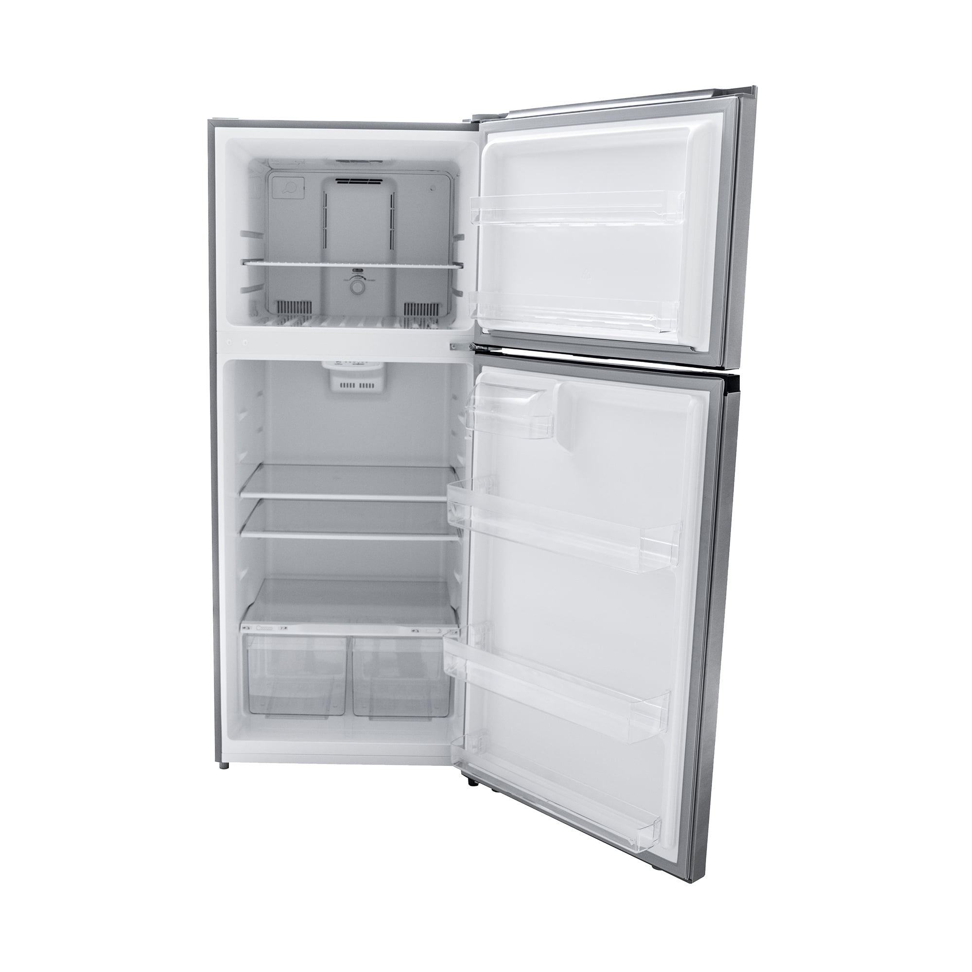 Magic Chef 17.6 Cu Ft Top-Mount Refrigerator in Platinum Steel