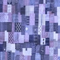 thumbnail image 1 of Ahgly Company Machine Washable Indoor Square Checkered Blue Modern Area Rugs, 4' Square, 1 of 4