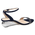 thumbnail image 3 of XYD Women Gorgeous Shell Low Wedge Heels Open Toe Strappy Rhinestone Sandals Prom Evening Dressy Shoes Size 11.5 Dark Navy, 3 of 3