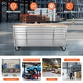 thumbnail image 6 of Danolapsi 72" Rolling Tool Chest with 15 Drawers,Heavy-Duty Steel & Rubber Wood Workbench on Wheels, Garage Workbench with Key Locking System, Drawer Liners for Warehouse Repair Shop, 6 of 7
