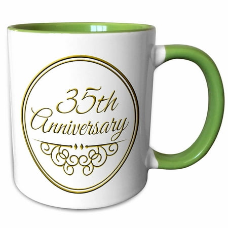3drose 35th Anniversary Gift Gold Text For Celebrating Wedding Anniversaries 35 Years Married Together Two Tone Green Mug 11 Ounce Walmart Com Walmart Com