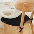 thumbnail image 6 of Thick Chair Cushions for Dining Chair, Corduroy High Density Foam Kitchen Chair Pads, U Shaped Indoor Seat Cushions with Ties & Non-Slip Backing, Washable Cover,17X16 in （Black）, 6 of 6