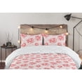 thumbnail image 5 of Ambesonne Blooming Roses Down Alternative Quilt Comforter, Art Innocent Flowers, Twin, Dark Coral Rose Blush, 5 of 5