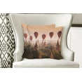thumbnail image 4 of Ambesonne East Throw Pillow Cover 2 Pack, Hot Air Balloon Myanmar, 24", Peach Orange Cinnamon, 4 of 6