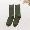thumbnail image 1 of Calcetines de otoño e invierno para mujer, estilo retro, hasta media pantorrilla, de algodón a rayas de color liso, 1 of 5