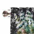 thumbnail image 5 of Red Truck Kitchen Curtains and Valances Set, Our First Christmas Tree Winter Snowflake Black Wood Grain Rod Pocket Window Valance Window Curtain Panels for Living Room Bedroom, 27.5x24in, 3 Pieces, 5 of 7