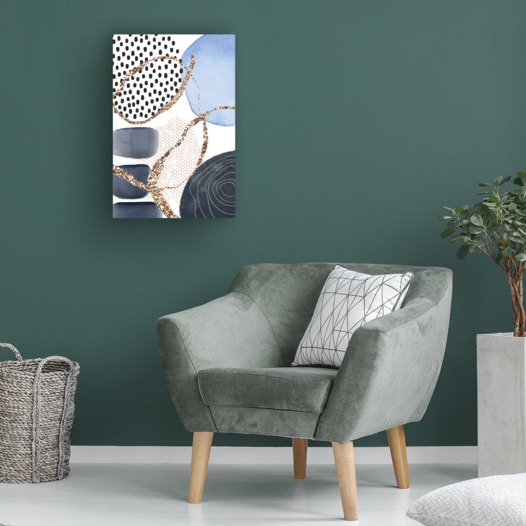 Trademark Fine Art Sally Ann Moss Aesthetic Blues 3 Canvas Wall Art