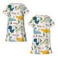 thumbnail image 6 of Hirioo Childish Dinosaur for Women's Nightdress Comfortable Short Sleeve Nightwear Casual Sleep Dress, 6 of 8