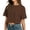 0624liBrown, variant on Wang6 Women Cropped Loose Fit T Shirts Summer Womens Short Sleeve Tops Ladies Causal Solid Going out Tees Shirt 0624liYellow XL