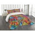 thumbnail image 3 of Ambesonne Modern Quilted Bedspread Set 3 Pcs, Rainbow Circled Pattern, King Size, Multicolor, 3 of 5