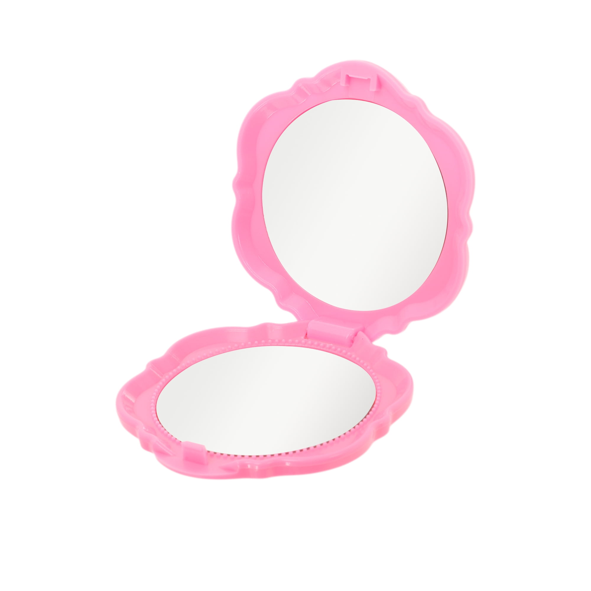 Unique Bargains 1pc Flower-shaped Makeup Mirror for Personal Grooming and Travel Pink