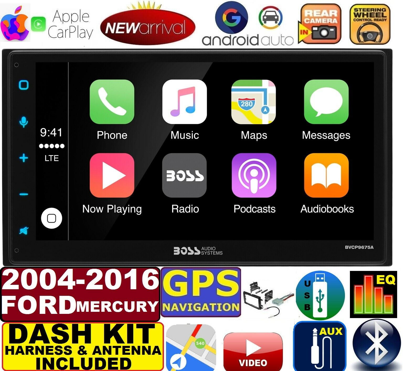 2004-2016 FORD F /& E SERIES NAVIGATION APPLE CARPLAY ANDROID AUTO CAR STEREO