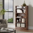 thumbnail image 2 of YQ JENMW 5-Tier Narrow Bookcase,Tall Bookshelf Storage Organizer,Open Display Shelf for Living Room,Bedroom,Home Office,Brown, 2 of 8