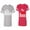 Men Heather / Women Red, variant on The Boss The Real Boss Unisex Couple Matching Cotton Jersey style T-Shirt Contrasting stripes on sleeves (Men Heather / Women Black) (Men S / Women S)