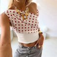 thumbnail image 4 of Women Off Shoulder Tops Sleeveless Shirts Y2K Going Out Crop Tank Top White S, 4 of 9