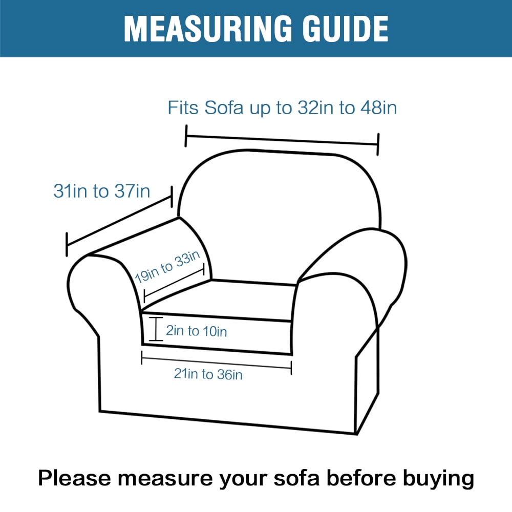 CJC 2-Piece Sofa Couch Covers, Velvet Armchair Slipcover for Separate Cushion Couch, Stretch Furniture Protector for Pets Kids, 9 Colors