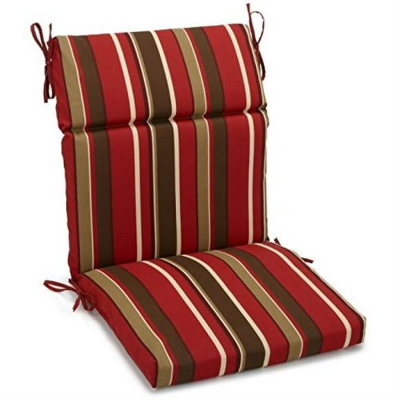 18-inch by 38-inch Spun Polyester Outdoor Squared Seat/Back Chair Cushion - Monserrat Sangria